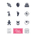 Pregnancy, maternity and baby care icons. Royalty Free Stock Photo