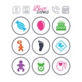 Pregnancy, maternity and baby care icons. Royalty Free Stock Photo