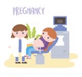 Pregnancy and maternity, pregnant woman under medical check-up with female doctor Royalty Free Stock Photo