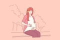Pregnancy, mother and baby concept