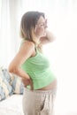 Pregnancy, motherhood- close up of pregnant woman