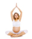 Pregnancy, motherhood, fitness and yoga concept Royalty Free Stock Photo