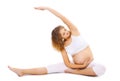 Pregnancy, motherhood, fitness and yoga concept - pregnant woman Royalty Free Stock Photo