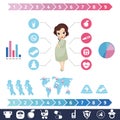 Pregnancy and newborn baby icons set. Royalty Free Stock Photo