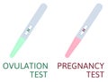 Pregnancy And ovulation test flat icons. Ovulation medical tests result vector illustration