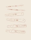 Pregnancy or ovulation tests composition beige Royalty Free Stock Photo