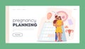 Pregnancy Planning Landing Page Template. Happy Couple Depicted In Deep Thought About Artificial Insemination