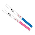 Pregnancy positive tests isoated on white background vector illustration.