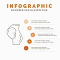 pregnancy, pregnant, baby, obstetrics, fetus Infographics Template for Website and Presentation. Line Gray icon with Orange Royalty Free Stock Photo