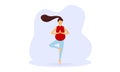 Pregnancy prenatal yoga practice workout concept illustration