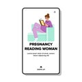 pregnancy reading woman vector