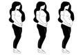 Pregnancy stages. Woman belly figure during pregnancy.