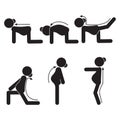 Pregnancy stretches icon yoga training illustration