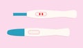 Pregnancy test icons. Ovulation medical tests result. Test pregnant woman. Royalty Free Stock Photo