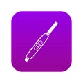 Pregnancy test with positive pregnant icon digital purple