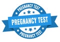 pregnancy test round ribbon isolated label. pregnancy test sign.