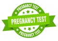 pregnancy test round ribbon isolated label. pregnancy test sign.