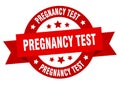 pregnancy test round ribbon isolated label. pregnancy test sign.