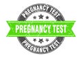 pregnancy test round stamp with ribbon. label sign