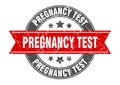 pregnancy test round stamp with ribbon. label sign