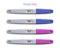 Pregnancy tests realistic vector illustrations set