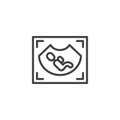 Pregnancy ultrasound line icon