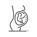 Pregnancy - vector line design single isolated icon