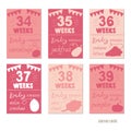 Pregnancy 34-39 weeks Vector design templates for journal cards Royalty Free Stock Photo