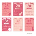 Pregnancy 28-33 weeks Vector design templates for journal cards Royalty Free Stock Photo
