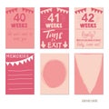 Pregnancy 40-42 weeks Vector design templates for journal cards, Royalty Free Stock Photo