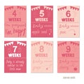 Pregnancy 4-9 weeks Vector design templates for journal cards Royalty Free Stock Photo