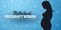 Pregnancy woman banner. In vitro fertilization. Artificial insemination. Hand draw sketch background with moving