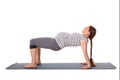 Pregnant woman doing yoga asana Purvottanasana Royalty Free Stock Photo