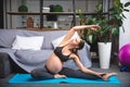 Pregnancy Yoga, Fitness concept. Royalty Free Stock Photo