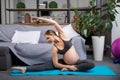 Pregnancy Yoga, Fitness concept. Royalty Free Stock Photo