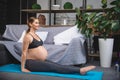 Pregnancy Yoga, Fitness concept. Royalty Free Stock Photo