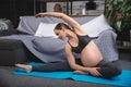 Pregnancy Yoga, Fitness concept. Royalty Free Stock Photo