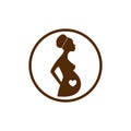 Pregnant african woman vector icon