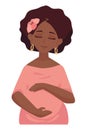 pregnant afro american woman Royalty Free Stock Photo