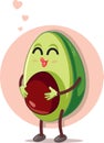 Pregnant Avocado Vector Cartoon Illustration