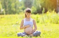 Pregnant beautiful woman yoga