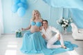 Pregnant. Beautiful young couple expecting baby, happy family. M Royalty Free Stock Photo