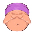 Pregnant belly icon, cartoon style