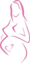 Pregnant Belly Illustration. Pregnant Woman Symbol,