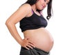 Pregnant belly side portrait Royalty Free Stock Photo