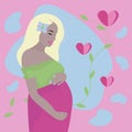 Cute pregnant blonde, illustration