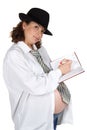 Pregnant businesswoman with notebook Royalty Free Stock Photo