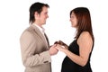 Pregnant couple face-to-face Royalty Free Stock Photo
