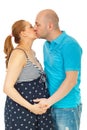 Pregnant couple kissing Royalty Free Stock Photo