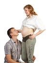 Pregnant couple in love Royalty Free Stock Photo